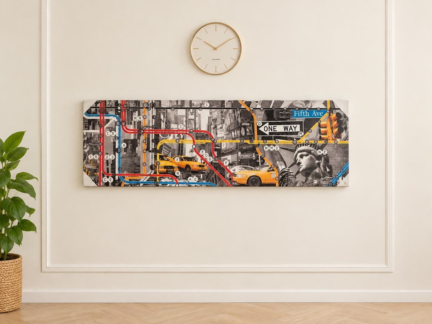 Modern New York City Canvas Schilderij, 50 – 75, Nieuw, Ophalen of Verzenden, Schilderij