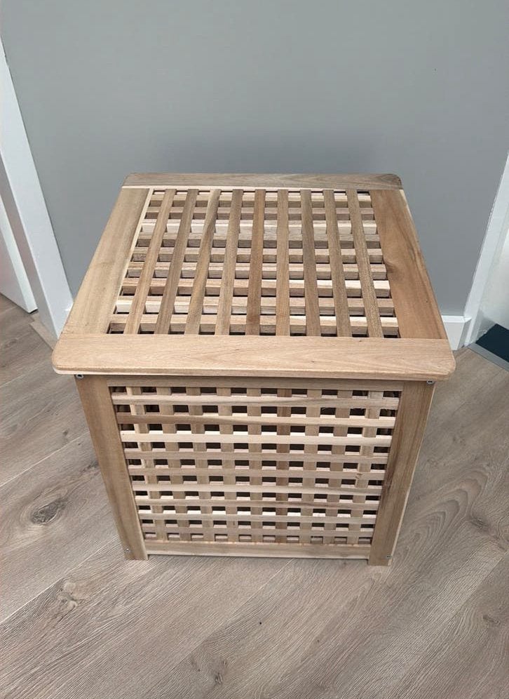 Ikea HOL acacia houten opbergkist / tafel, Ophalen, Zo goed als nieuw, 50 tot 100 cm, Minder dan 50 cm