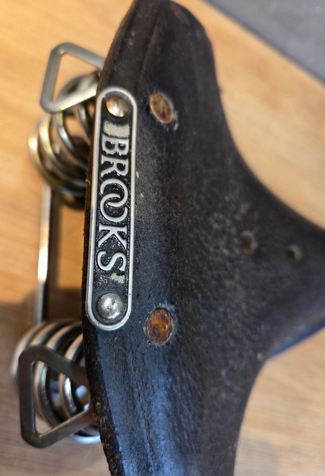 Oud leren zadel Brooks, Ophalen, Gebruikt, Leer, Brooks