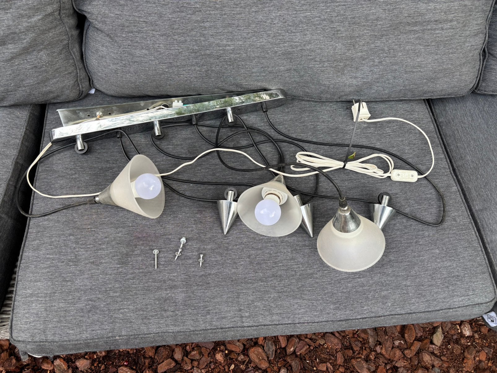 Hanglampen glas, Ophalen, Gebruikt, Vintage, E27 (groot)