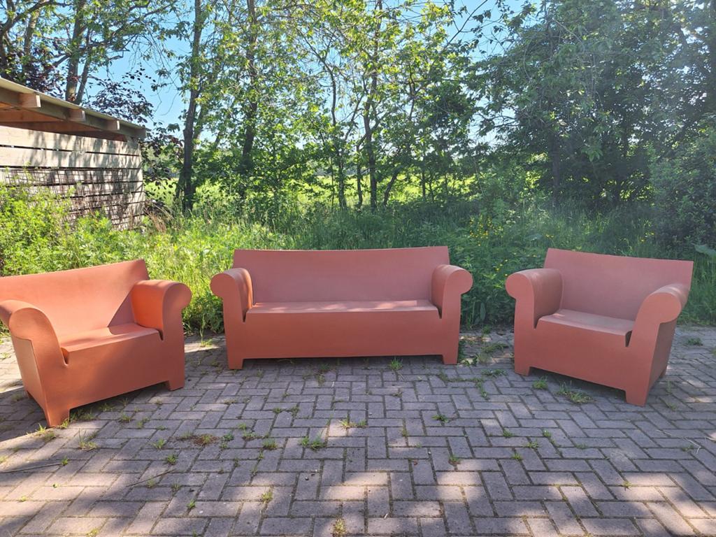 Kartell Bubble Club Loungeset - Bank en 2 Fauteuils, 4 zitplaatsen, Kunststof, Gebruikt, Ophalen of Verzenden