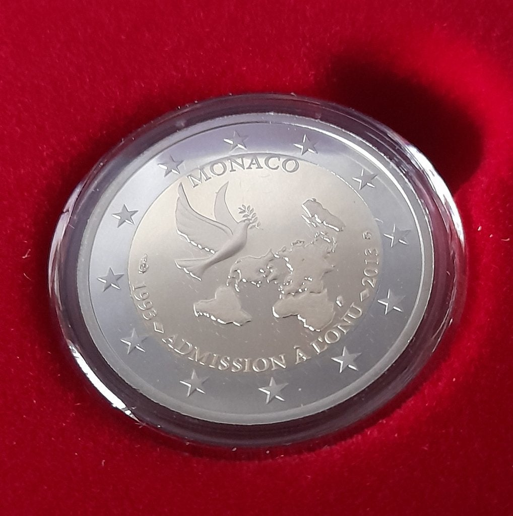 Monaco 2 euro 2013 proof 20 jaar Verenigde Naties, Postzegels en Munten, Munten | Europa | Euromunten, Ophalen of Verzenden, Monaco