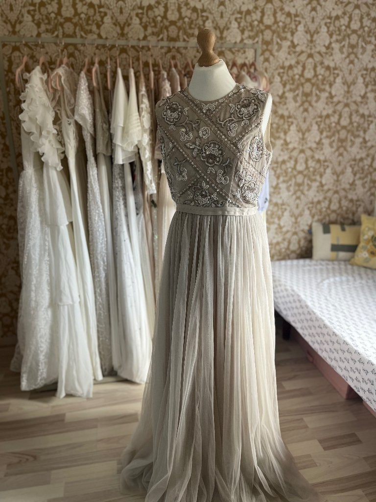 Needle & Thread prachtige jurk met kralen 36 / 38, Needle & Thread, Beige, Ophalen of Verzenden, Zo goed als nieuw