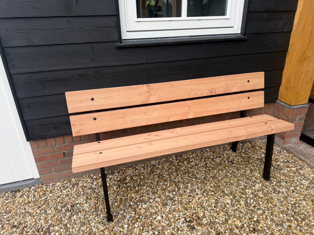 Landelijk tuinbankje - zwart gepoedercoated - beste prijs, Ophalen of Verzenden
