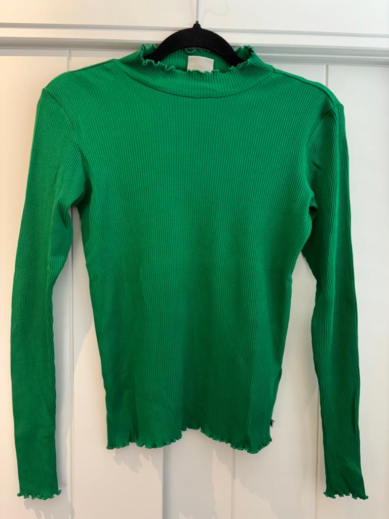 Scotch & Soda Groene Ribgebreide Coltrui Maat 16, Ophalen of Verzenden, Zo goed als nieuw, Meisje, Trui of Vest
