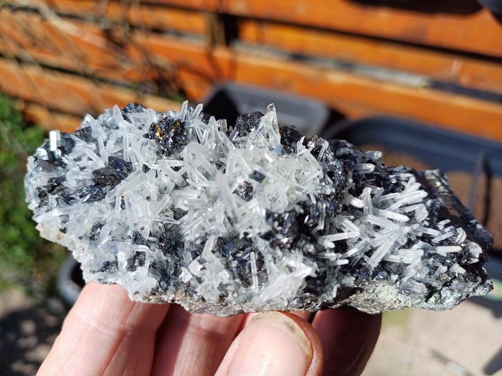 D47-04 Kwarts Galeniet Septemvre mine Madan Bulgarije #coll, Ophalen of Verzenden, Mineraal