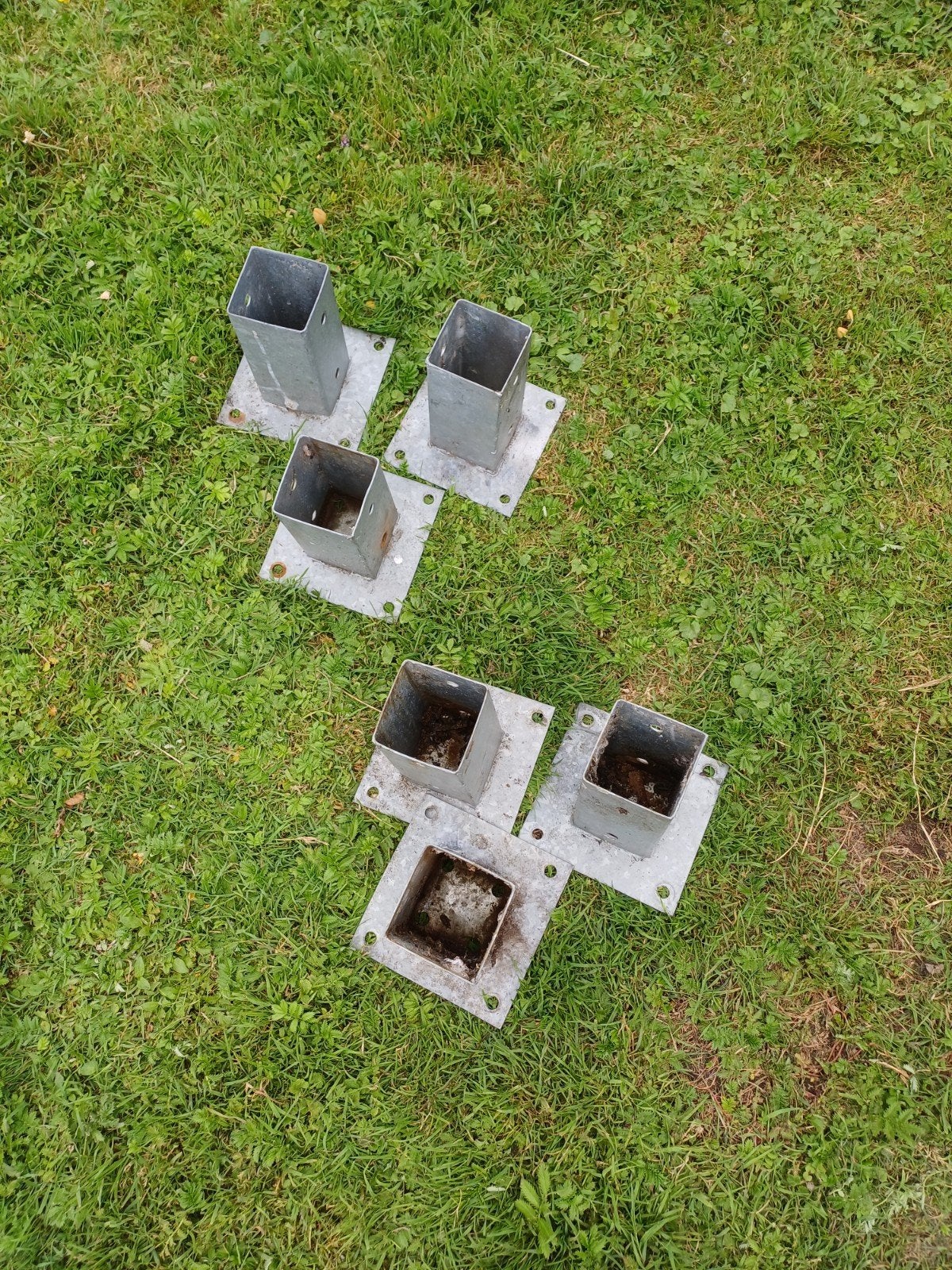 Metalen paalhouders voor schutting of constructie, Ophalen, Gebruikt