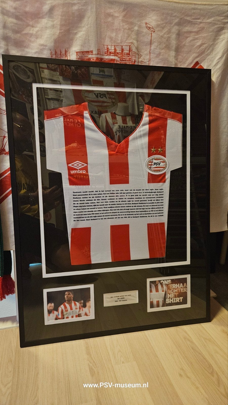 Ingelijst PSV shirt - Uniek verzamelobject, Ophalen, Zo goed als nieuw, Shirt