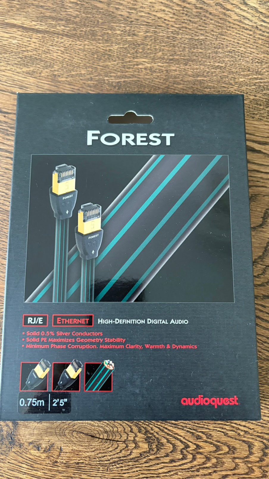 Audioquest Forest LAN Ethernet 75cm, Ophalen of Verzenden, Zo goed als nieuw, Minder dan 2 meter, Overige kabels