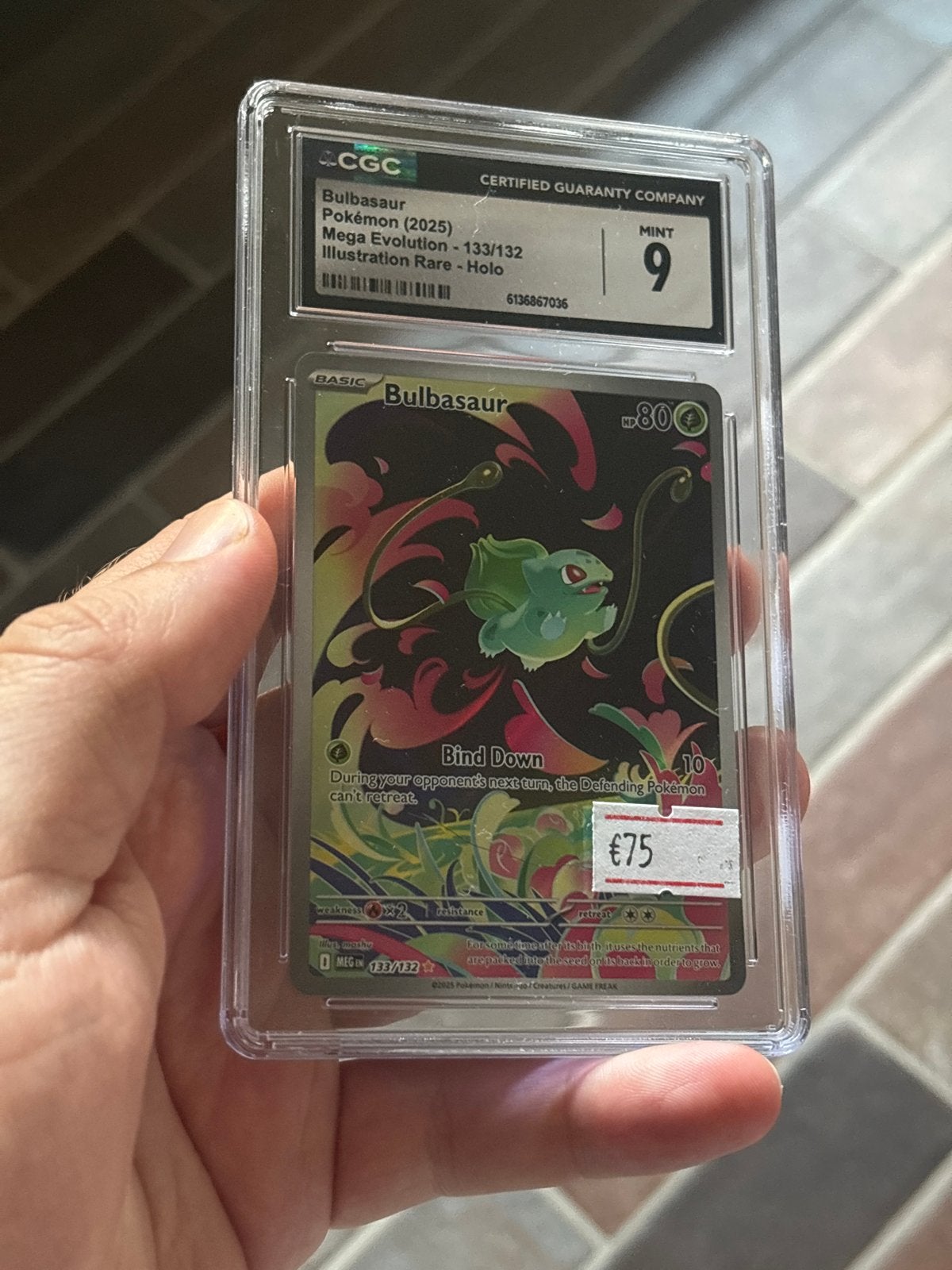 Bulbasaur Mega Evolution 133 Holo CGC 9 Pokémon Kaart, Ophalen of Verzenden, Zo goed als nieuw, Losse kaart, Foil