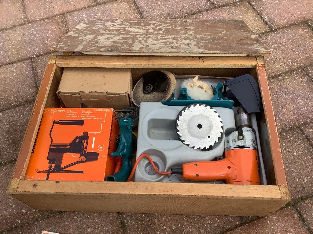 Vintage boormachine B&D met hulpstukken, Ophalen, Gebruikt, 400 tot 600 watt, Boormachine