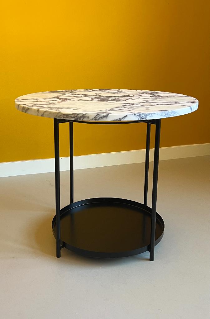 Ronde salontafel met marmer stenen blad, Overige materialen, Nieuw, 55 tot 75 cm, Ophalen