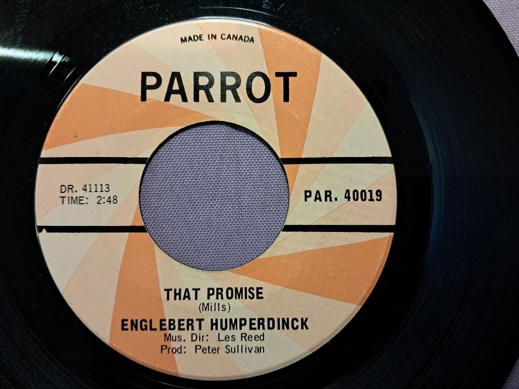 45t. popcorn. englebert humperdinck. that promise. ex, Gebruikt, 7 inch, Single, Ophalen of Verzenden