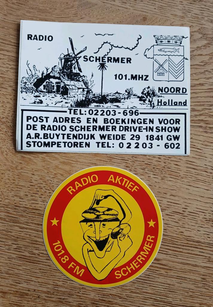 Stickers Radio Drive-In show Schermer, Radio Aktief SCHERMER, Ophalen of Verzenden, Film, Tv of Omroep