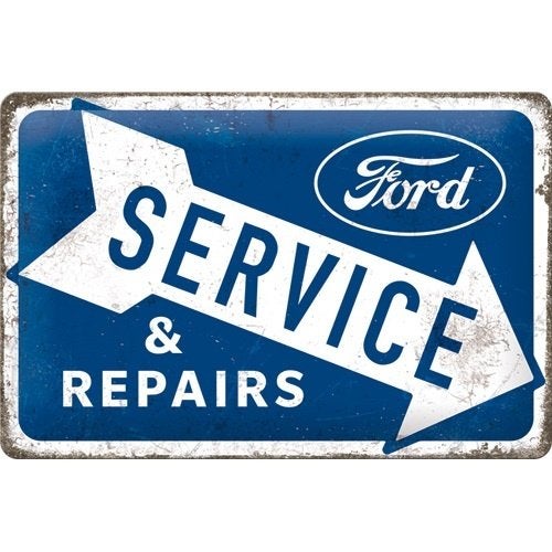 Ford service and repair relief reclamebord van metaal deco, Ophalen of Verzenden, Nieuw, Auto's