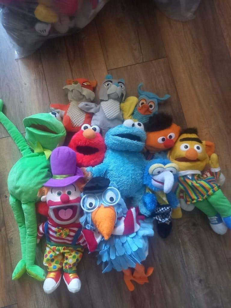 Handpoppen, Sesamstraat, poppen, zgan, knuffels, theater, Ophalen, Zo goed als nieuw, Overige typen
