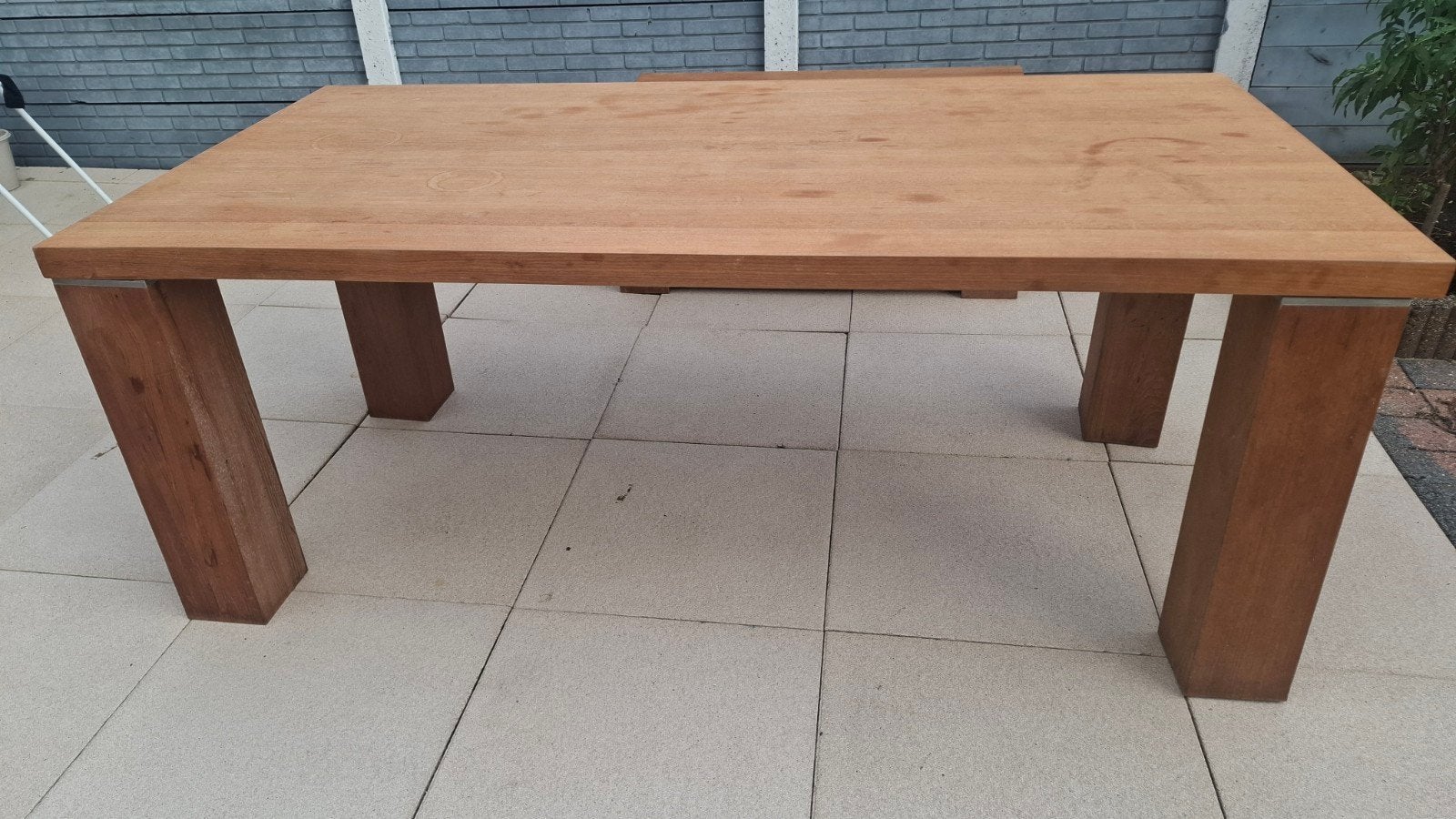 massief eiken eettafel 200x100 cm, Ophalen of Verzenden, Rechthoekig, Hout
