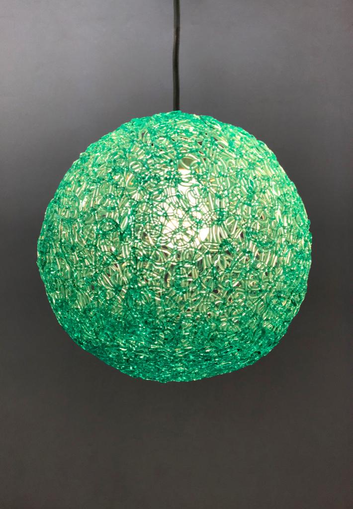 Zeldzame originele 60s lucite spaghetti draad plafondlamp, Overige materialen, Gebruikt, Ophalen of Verzenden, Minder dan 50 cm