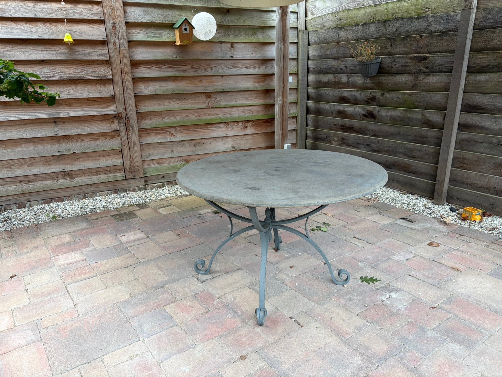 Stenen ronde tafel 120cm, Ophalen, Zo goed als nieuw, Rechthoekig, Overige materialen