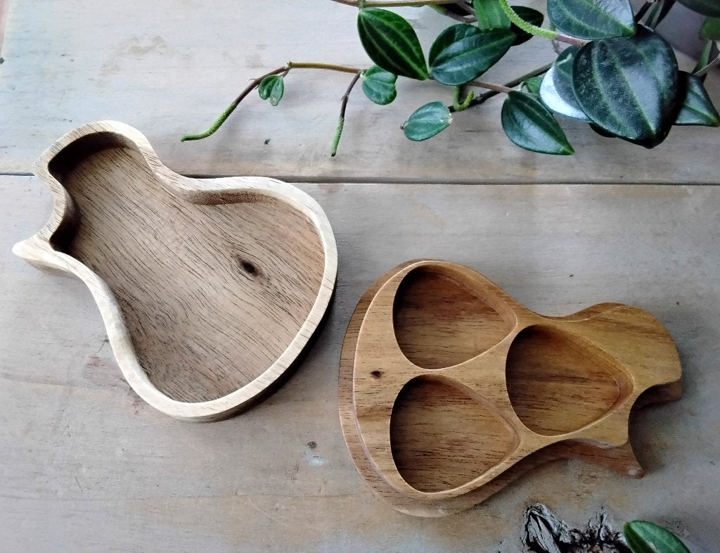 Houten opbergbakje voor plectrums - gitaarvorm - hout - nieu, Muziek en Instrumenten, Instrumenten | Toebehoren, Ophalen of Verzenden