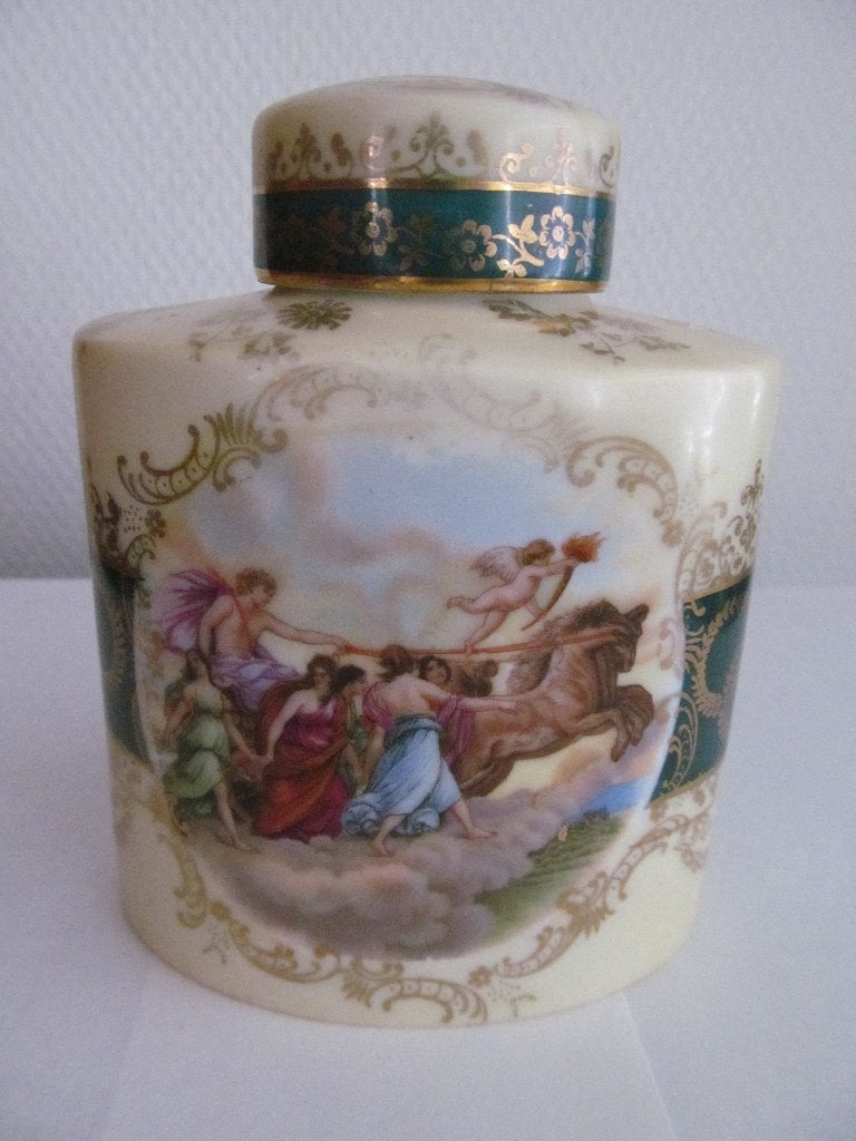 Antiek porselein theebus Erdmann, Schlegelmilch Suhl ca.1900, Ophalen
