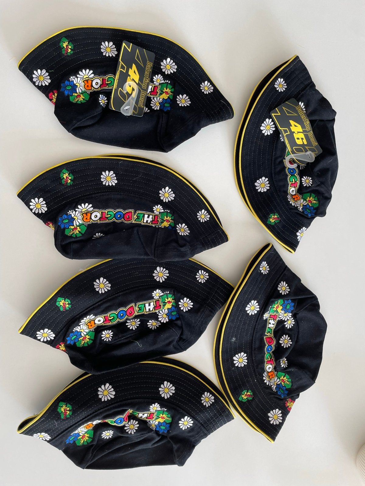 Valentino Rossi "The Doctor" bucket hat met madeliefjes, Ophalen, Nieuw, One size fits all, Hoed