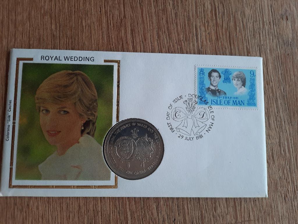 Coin Cover One Crown 1981 Isle of Man, Postzegels en Munten, Munten | Europa | Niet-Euromunten, Ophalen of Verzenden, Overige landen