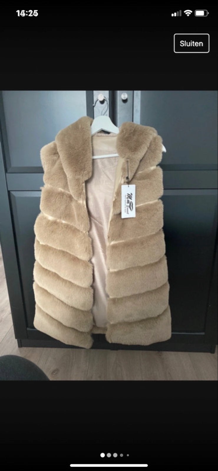Mooie beige faux fur bodywarmer met capuchon, Ophalen of Verzenden, Nieuw, Maat 38/40 (M), Beige