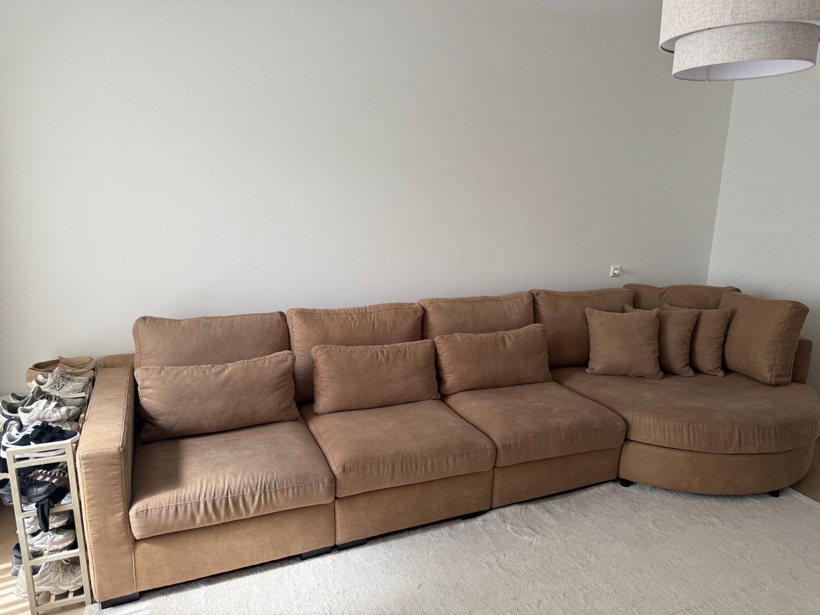 Comfortabele hoekbank met chaise longue, Gebruikt, 100 tot 125 cm, Hoekbank, 300 cm of meer