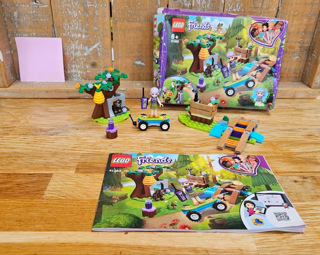 Lego Friends 41363 Mia's avontuur in het bos - Compleet!, Gebruikt, Lego, Friends, Ophalen of Verzenden