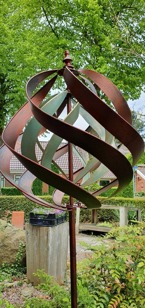 SFEERBOL / windmolen / metaal / windspinner, Nieuw, Info@huisentuindecoratiemarie.nl, Huis en tuin decoratie marie, Peize