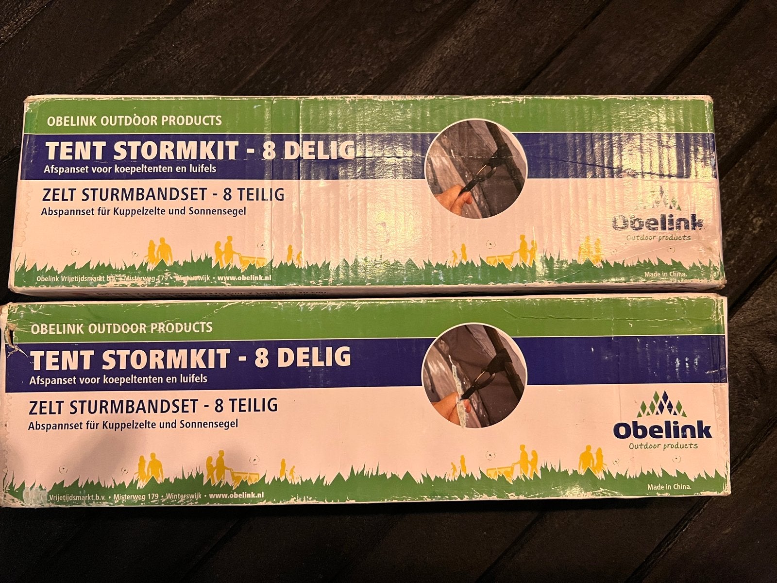 2x Obelink Tent Stormkit 8-delig - Nieuw in doos, Ophalen, Nieuw