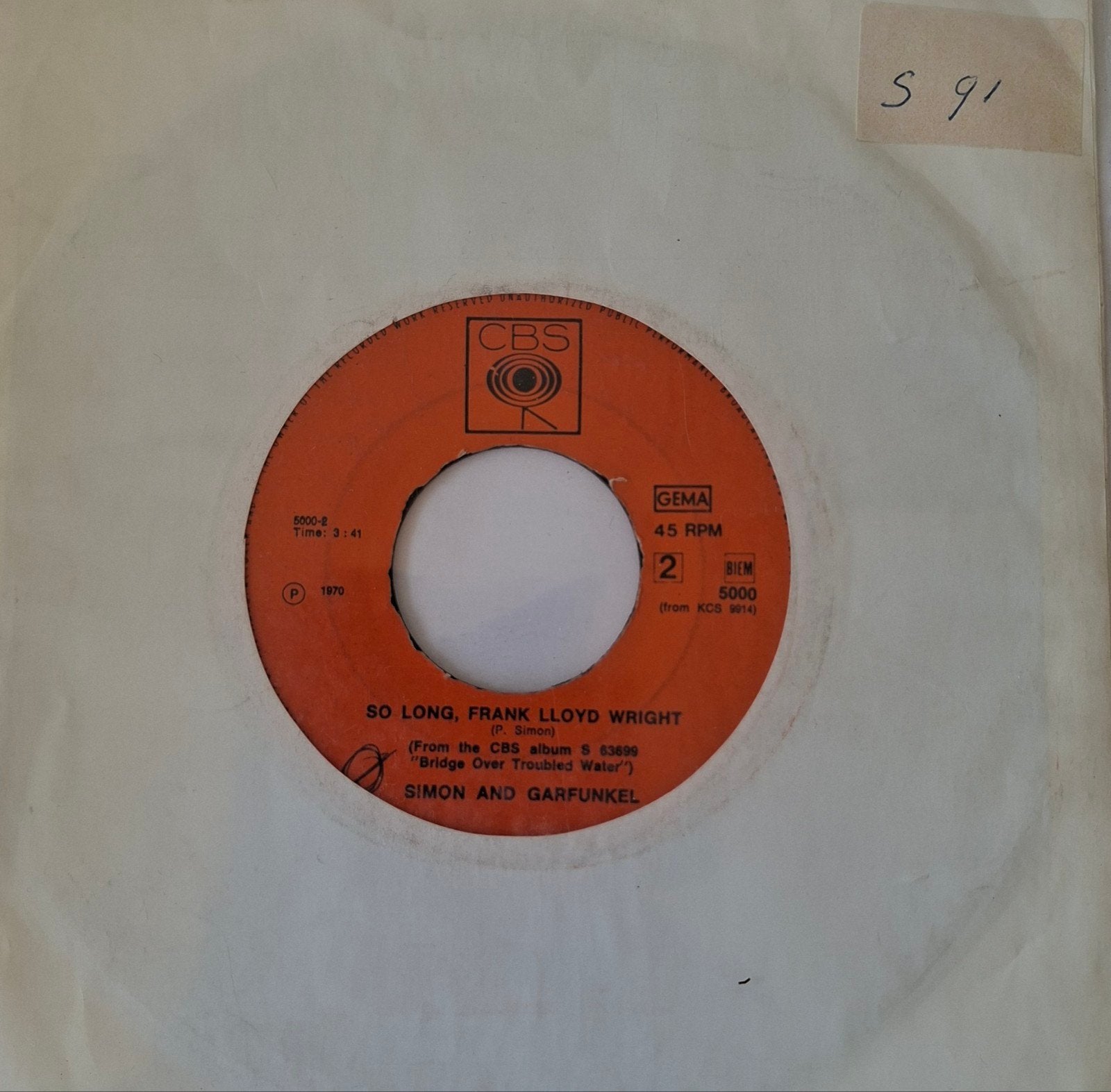 Simon & Garfunkel          Cecilia, Gebruikt, 7 inch, Single, Ophalen of Verzenden