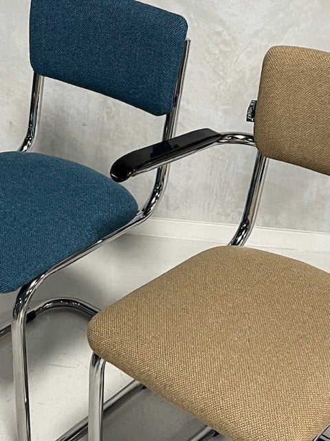 Retro buisstoelen nieuw buisframestoel sledestoelen prijs ps, Metaal, Overige kleuren, ., Vintage