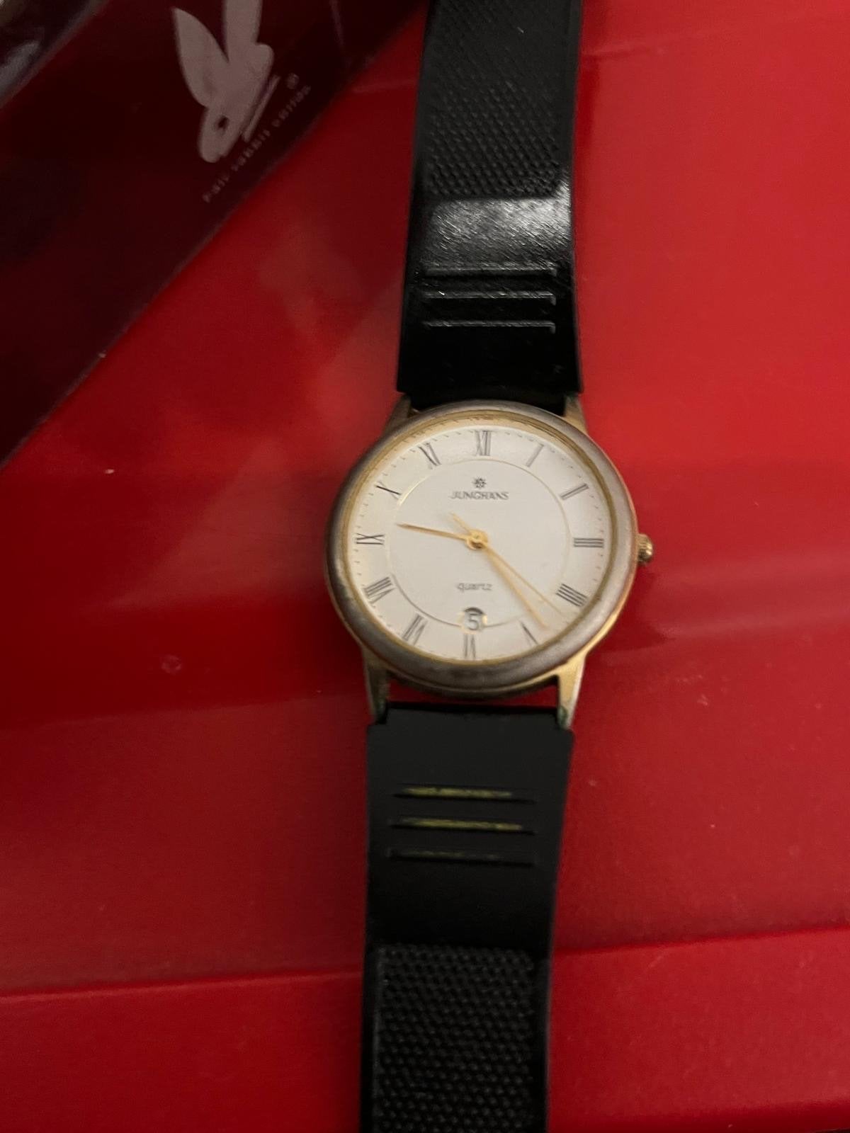 Junghans Horloge Zwart - Klassiek 981696 v397, Overige merken, Overige materialen, Gebruikt, Polshorloge