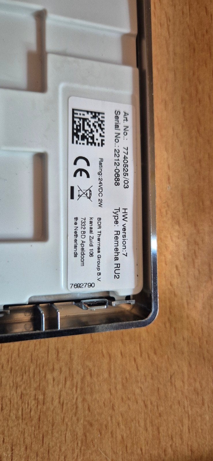 Remeha eTwist thermostaat met app bediening, Ophalen of Verzenden, Slimme thermostaat, Gebruikt