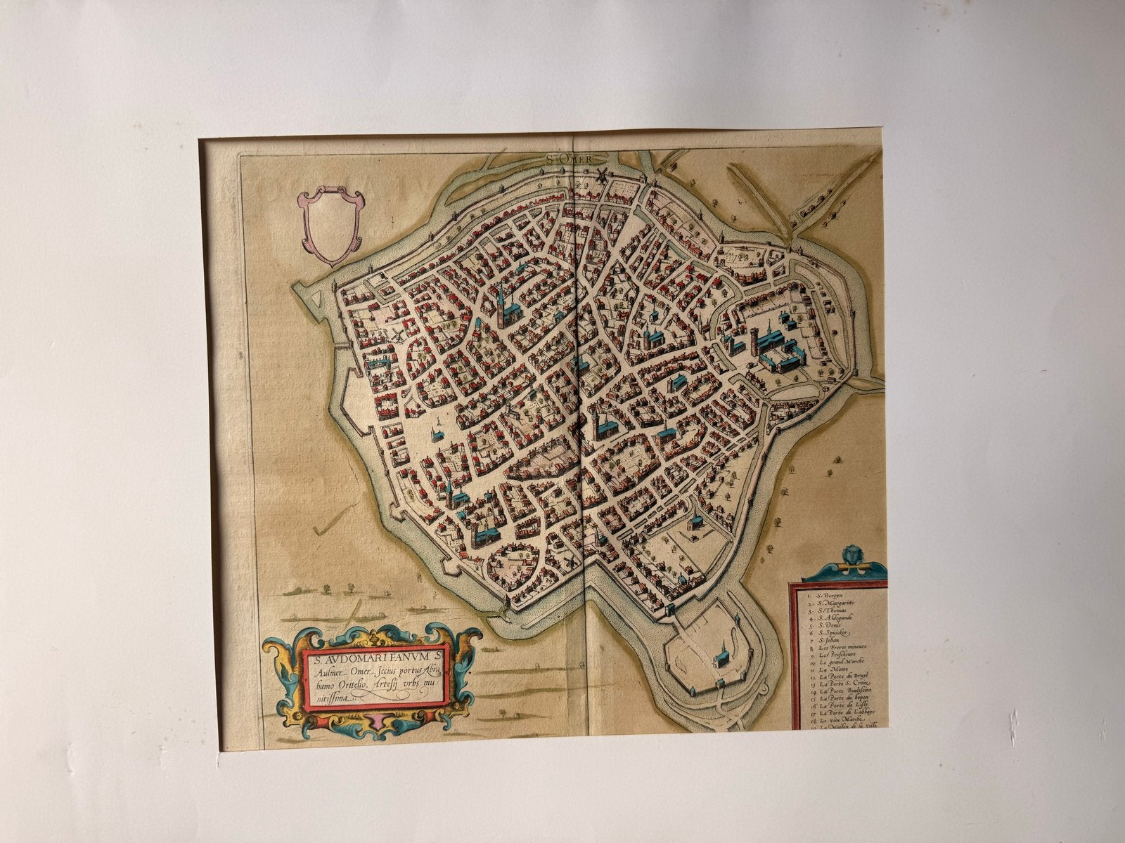 Antieke Kaart van Sint-Omaars (Saint-Omer) - 16e Eeuw, Ophalen of Verzenden