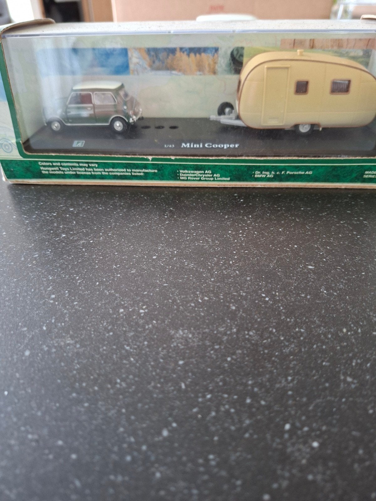 Mini Cooper met Caravan Schaalmodel 1/43, Hobby en Vrije tijd, Modelauto's | 1:43, Ophalen of Verzenden