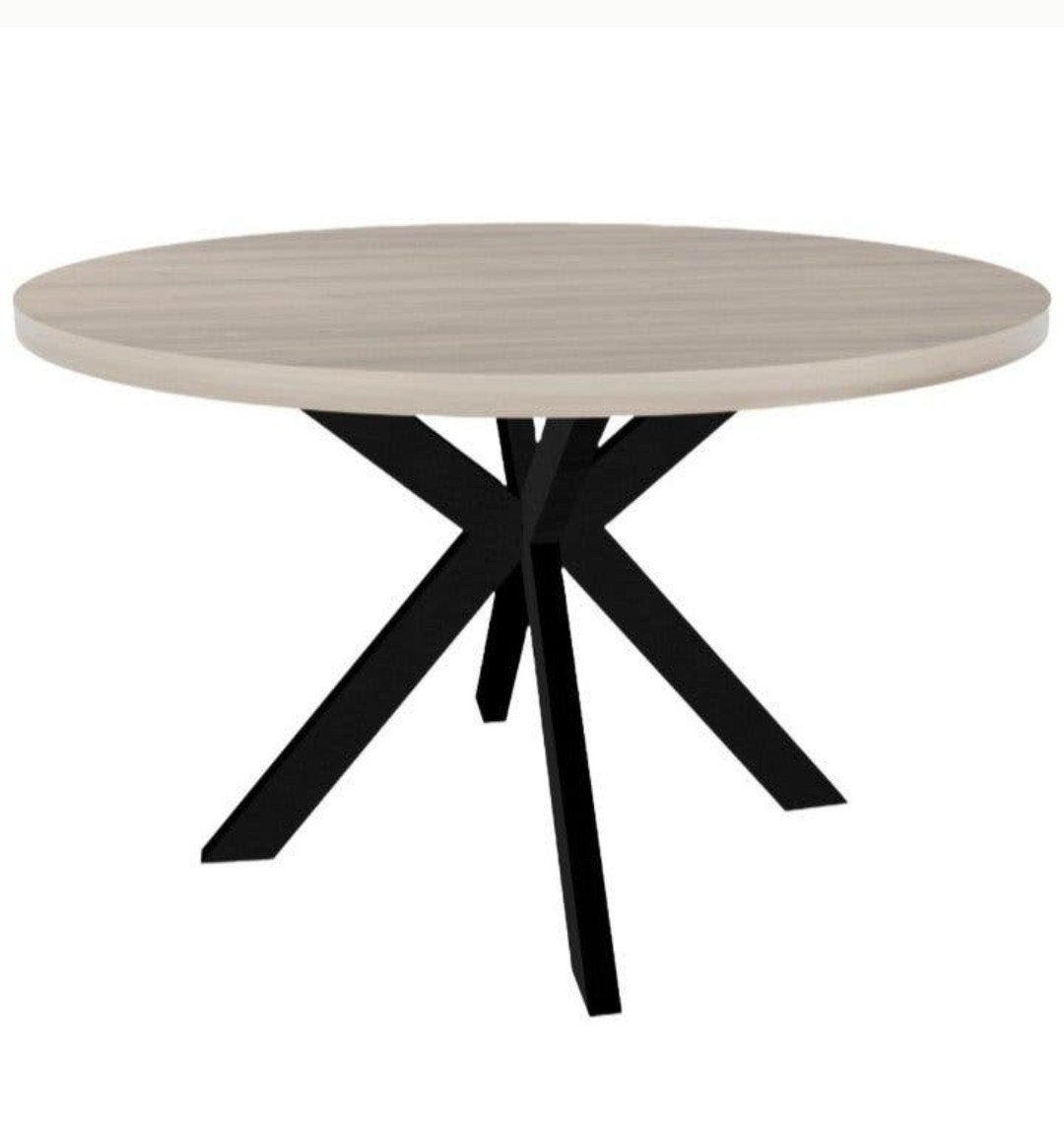 Ronde tafel met gekruist onderstel moet weg, Ophalen of Verzenden, Zo goed als nieuw, Rond