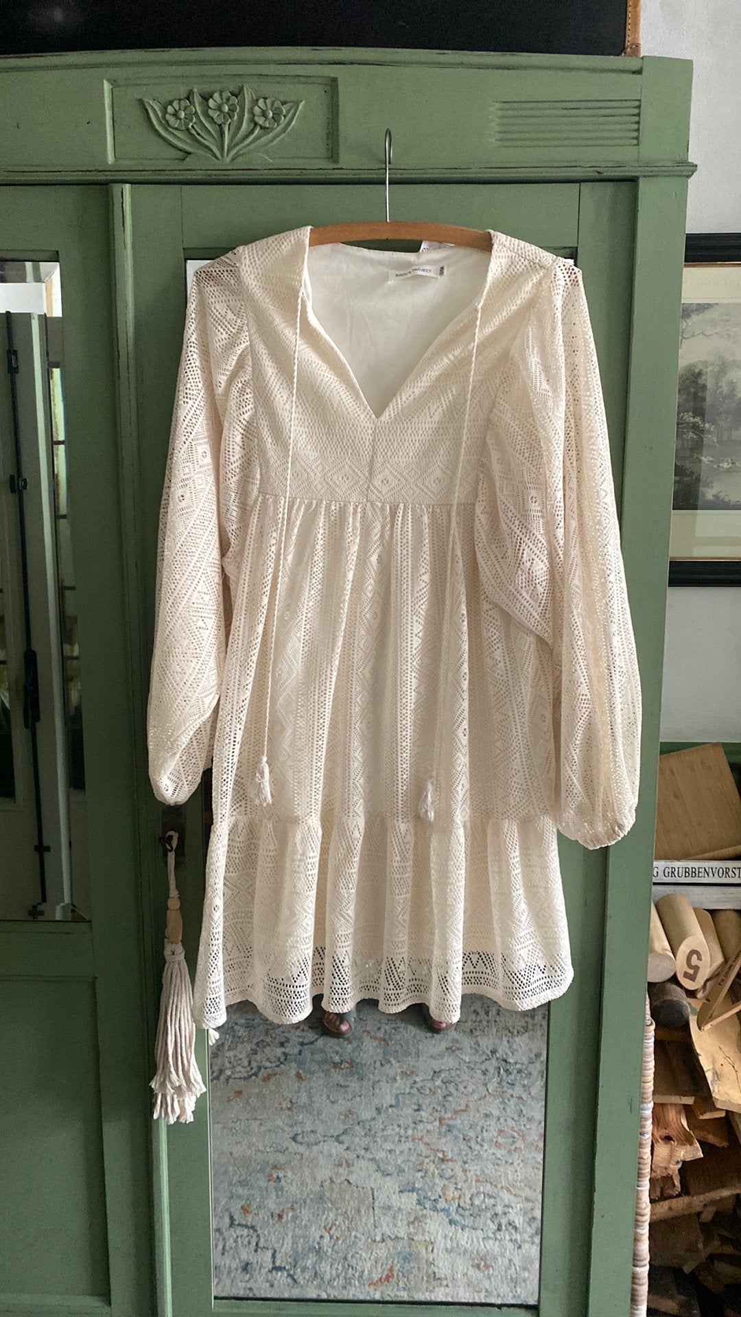 Crème kleutig ibiza jurkje van merk Bisou’s porject maat S/M, Maat 38/40 (M), Beige, Ophalen of Verzenden, Zo goed als nieuw