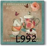 Servetten decoupage/bullet journal * vintage servies L992, Verzenden, Nieuw