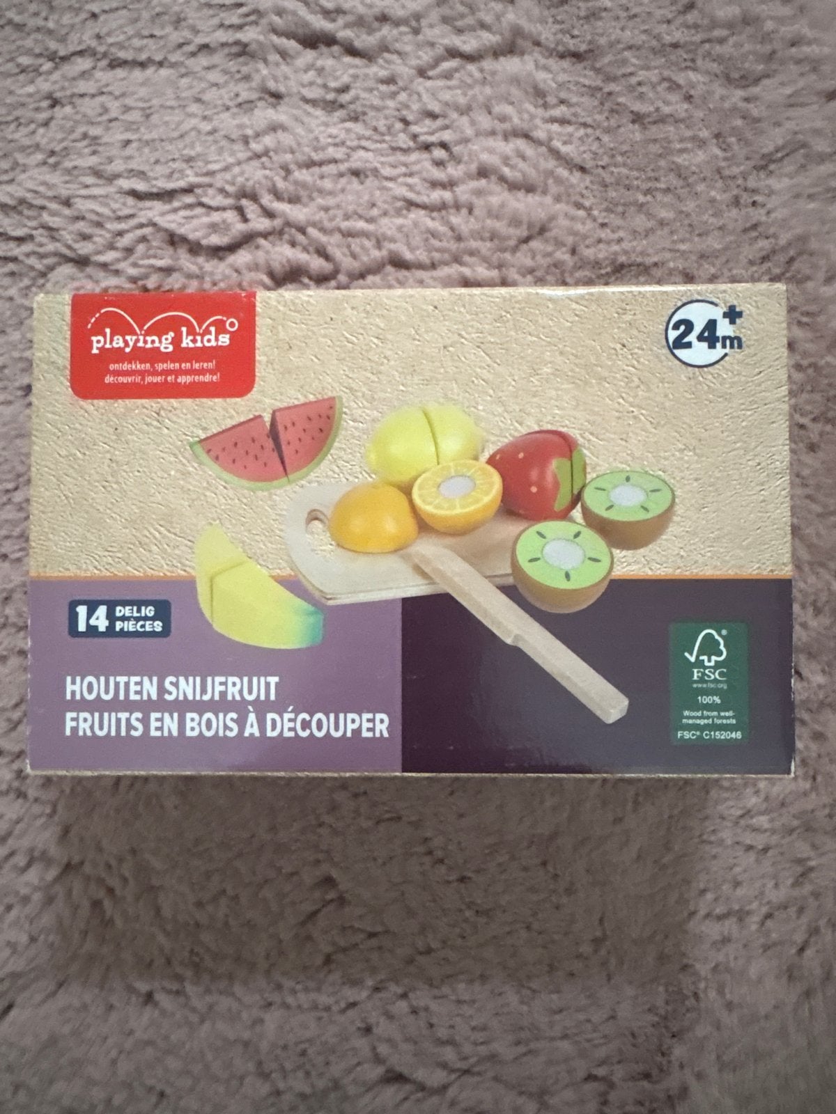 Playing Kids Houten Snijfruit Speelgoed - Nieuw in verpakkin, Ophalen of Verzenden, Nieuw, Overige typen