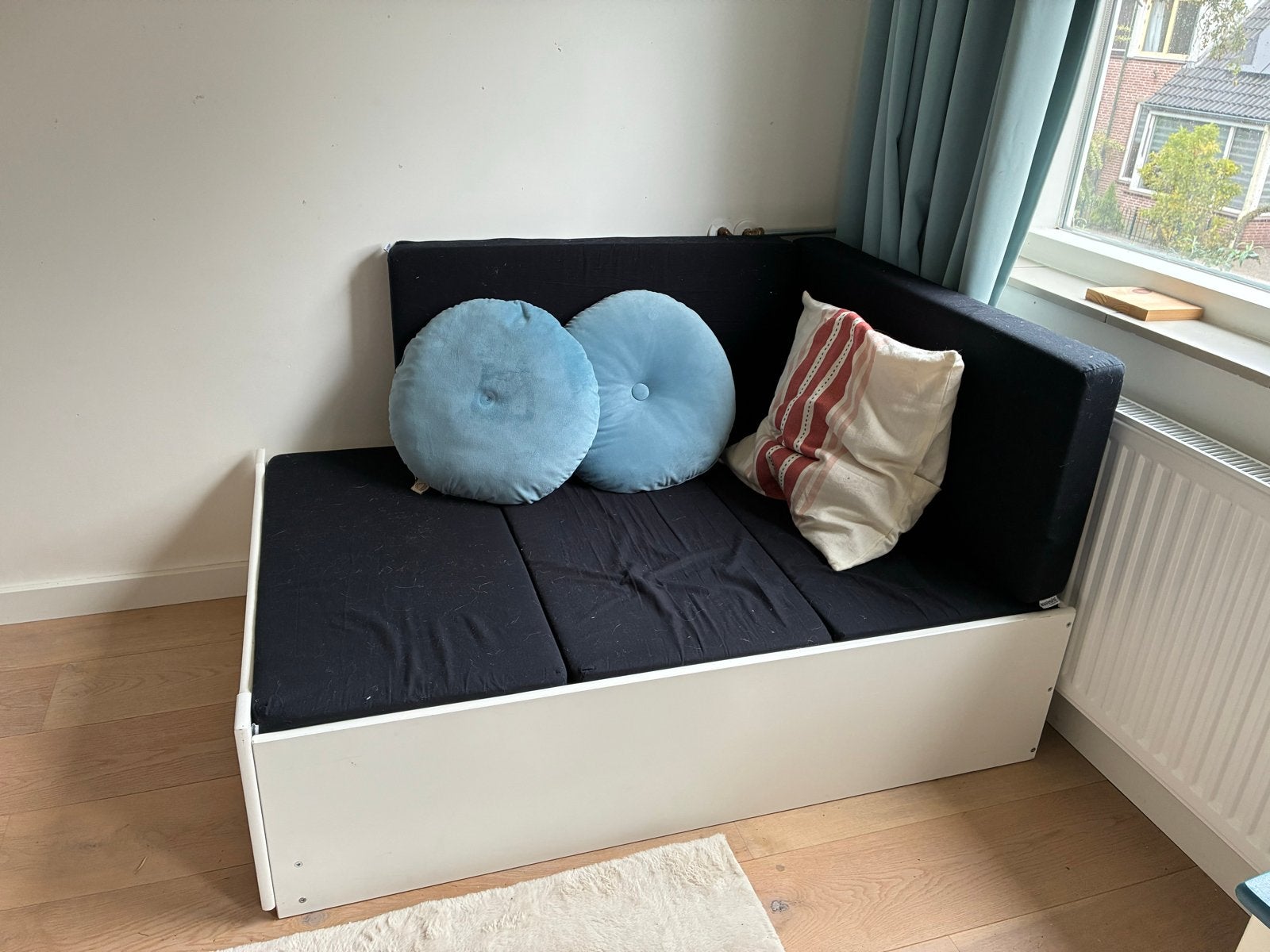 Hoppekids Lounge-module Wit - Uitschuifbaar bed/bank, Ophalen, Gebruikt, Stapelbed