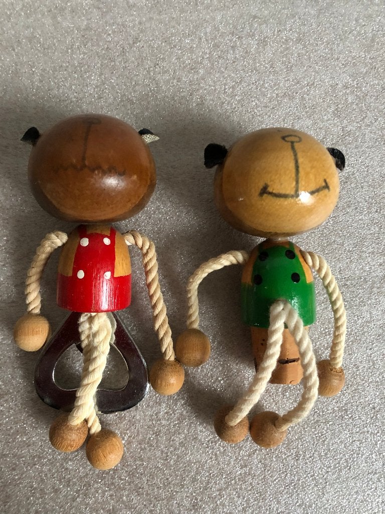 2 Vintage Aapjes Flesstop en Opener, Ophalen of Verzenden, Gebruikt