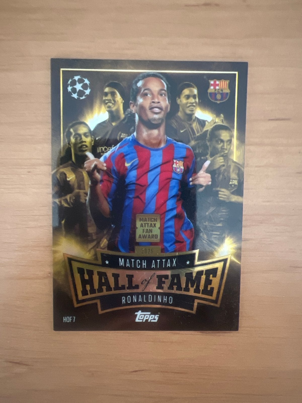 Topps Match Attax Hall of Fame Ronaldinho Voetbalkaart, Ophalen of Verzenden, Zo goed als nieuw, Buitenlandse clubs, Spelerskaart