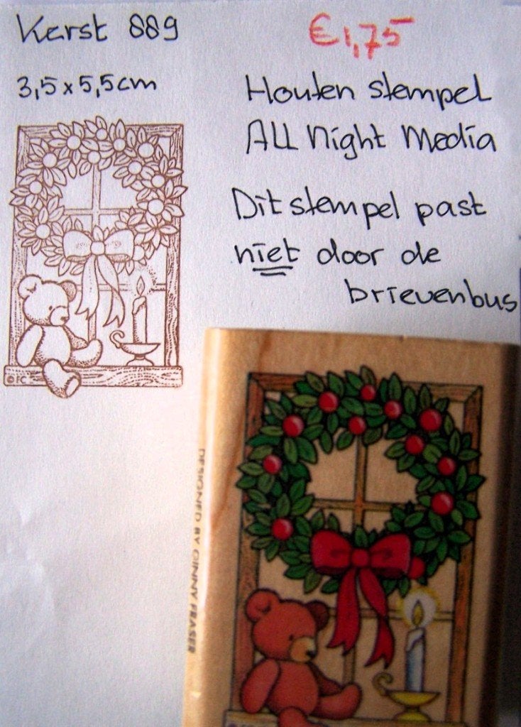 Kerst 889 Houten stempel, Hobby en Vrije tijd, Ophalen of Verzenden, Gebruikt, Houten stempel