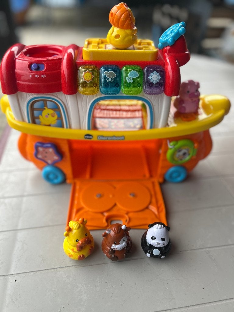 VTech Zoef Zoef Dierenboot met 5 dieren – licht en geluid, Ophalen of Verzenden, Gebruikt, Overige typen