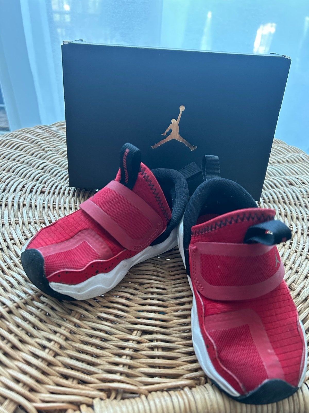 Jordan 23/7 (TD) babyschoentjes rood maat 22, Kinderen en Baby's, Babykleding | Schoentjes en Sokjes, Ophalen, Zo goed als nieuw