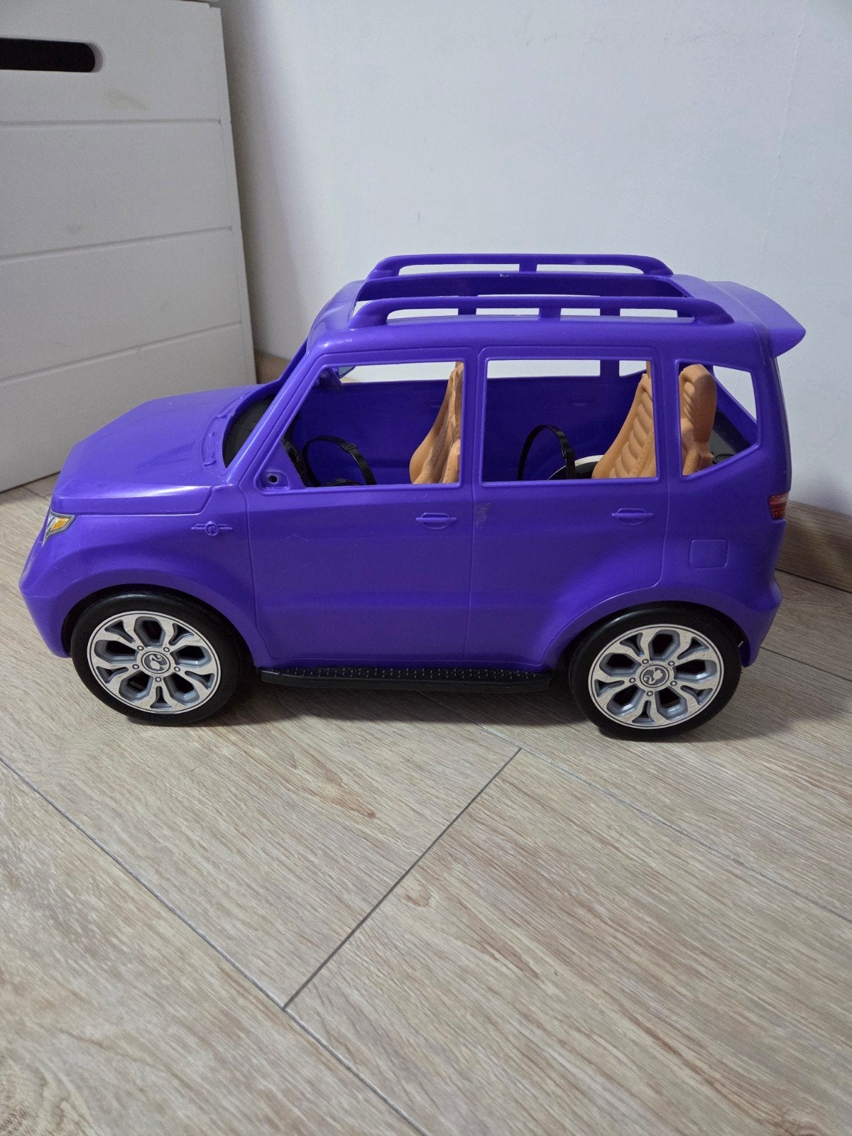 Paarse jeep - auto van Barbie, Ophalen of Verzenden, Gebruikt