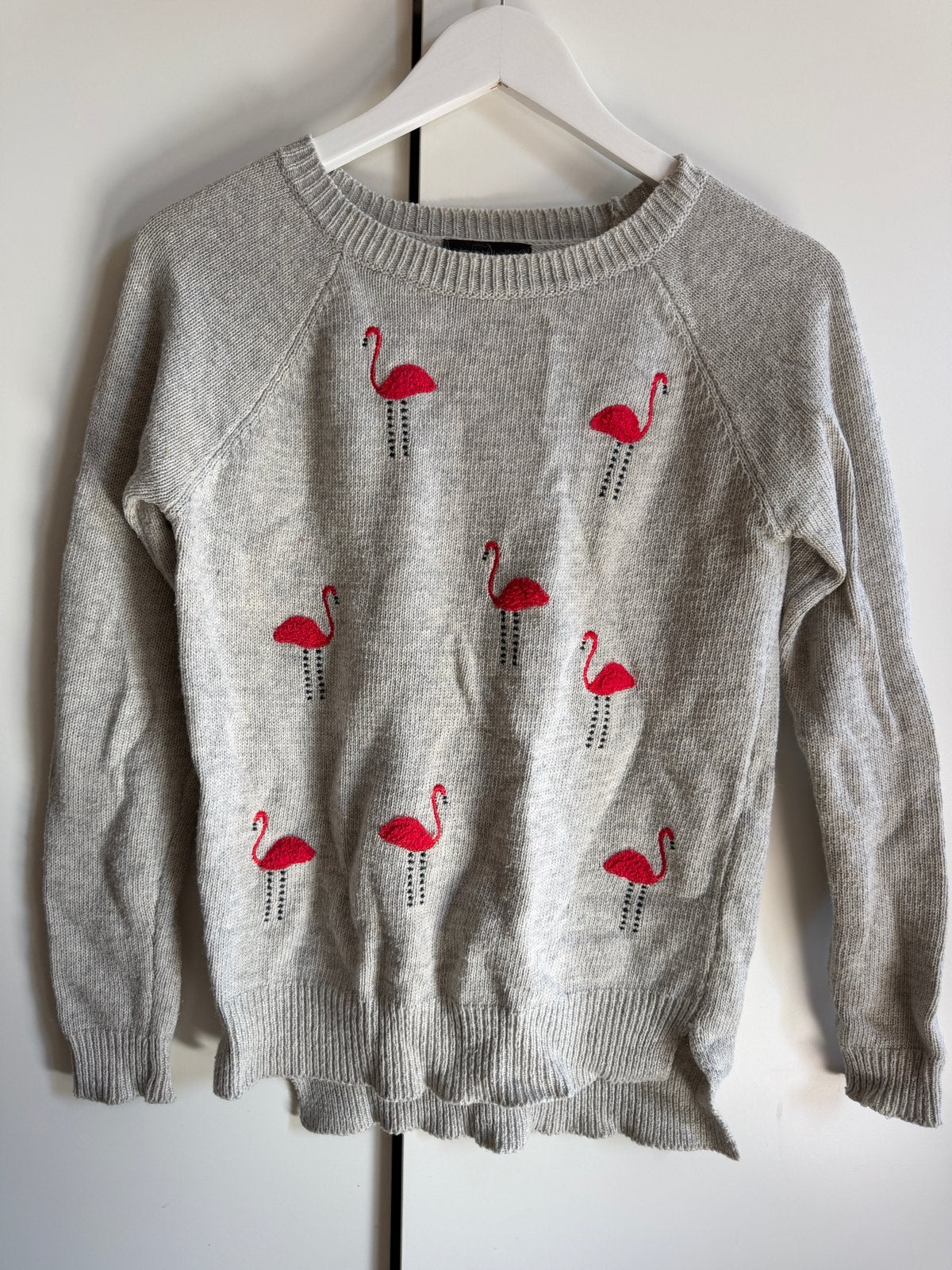 Ambika trui met flamingo's - Maat S/M, Ophalen of Verzenden, Gedragen, Maat 36 (S), Grijs